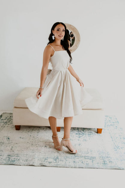 Cocktail, party, bridesmaids, kitchen tea dress, with full circle skirt and bow